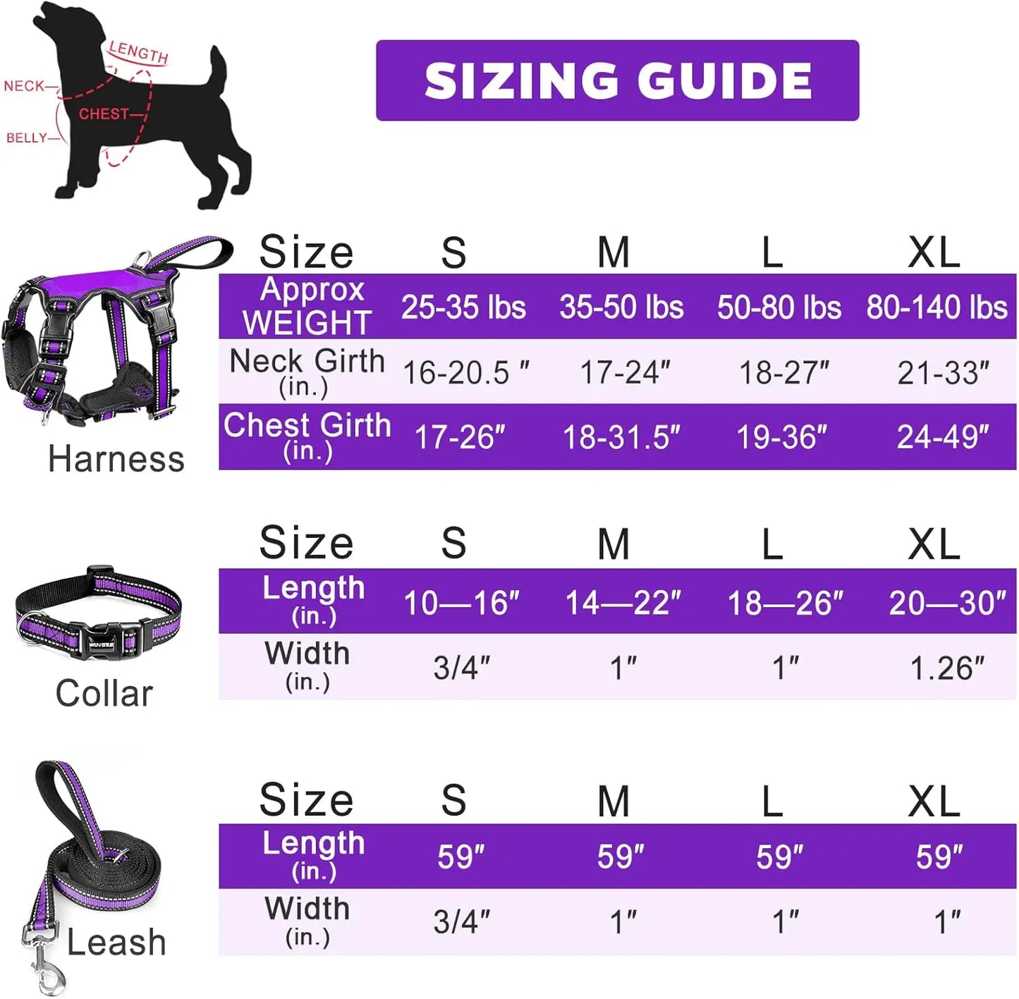 Pet Harness Collar and Leash Set All-in-one Reflective Dog Harness No Pull for Small Medium Puppies