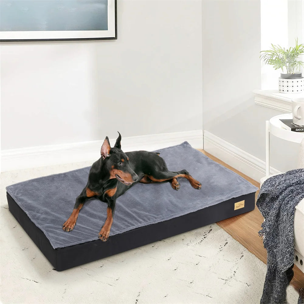 Large Orthopaedic Dog Bed Waterproof Cushion Pet Mattress 2 In 1 Crate Bed with Removable Washable Cover - The Great Earth Store