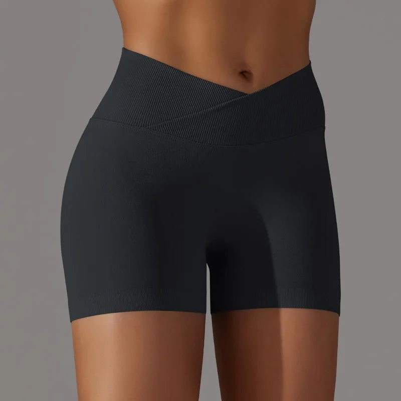 3 Pieces Women Solid Peach Hip Sports Pants High Waist Shorts - The Great Earth Store