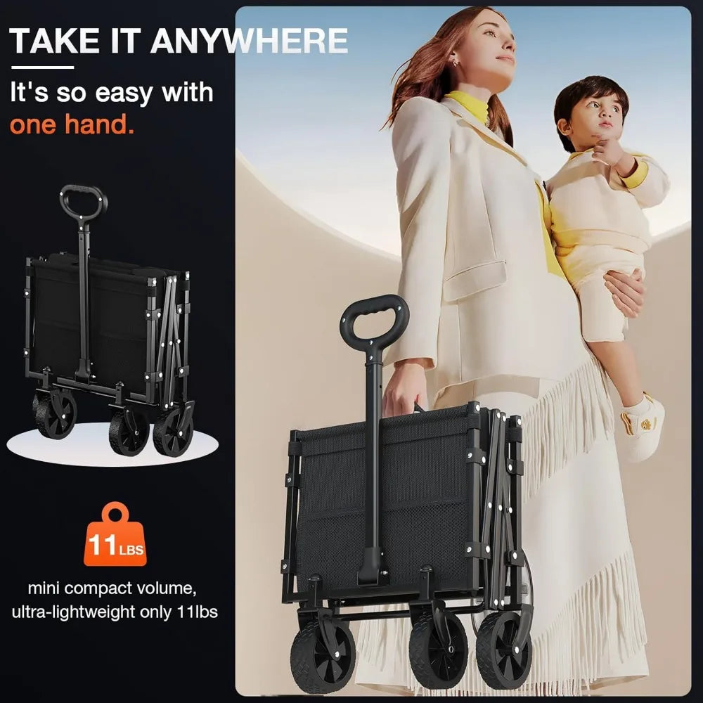 Foldable Wagon with Extended Tailgate - Heavy Duty Utility Cart - The Great Earth Store