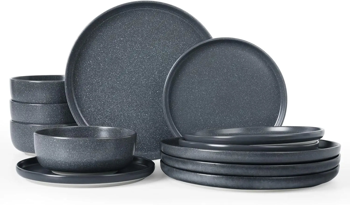 Milkyway Plates and Bowls Set, 12 Pieces Dinnerware Set