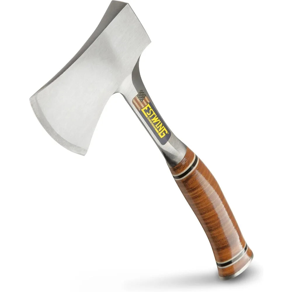 Sportsman's Axe - 14 Inch Camping Hatchet with Leather Grip