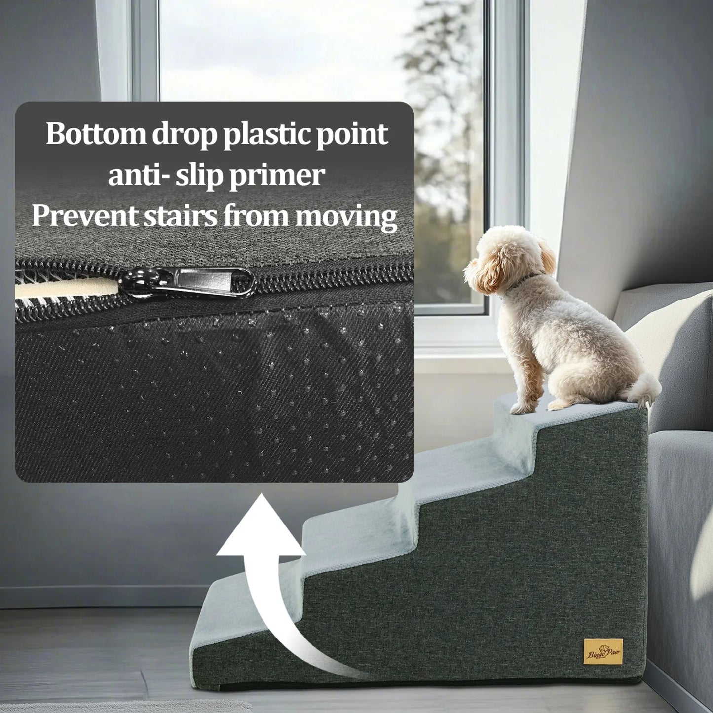 3/4 Steps High Density Foam Dog Stairs Ramps for Pets - The Great Earth Store