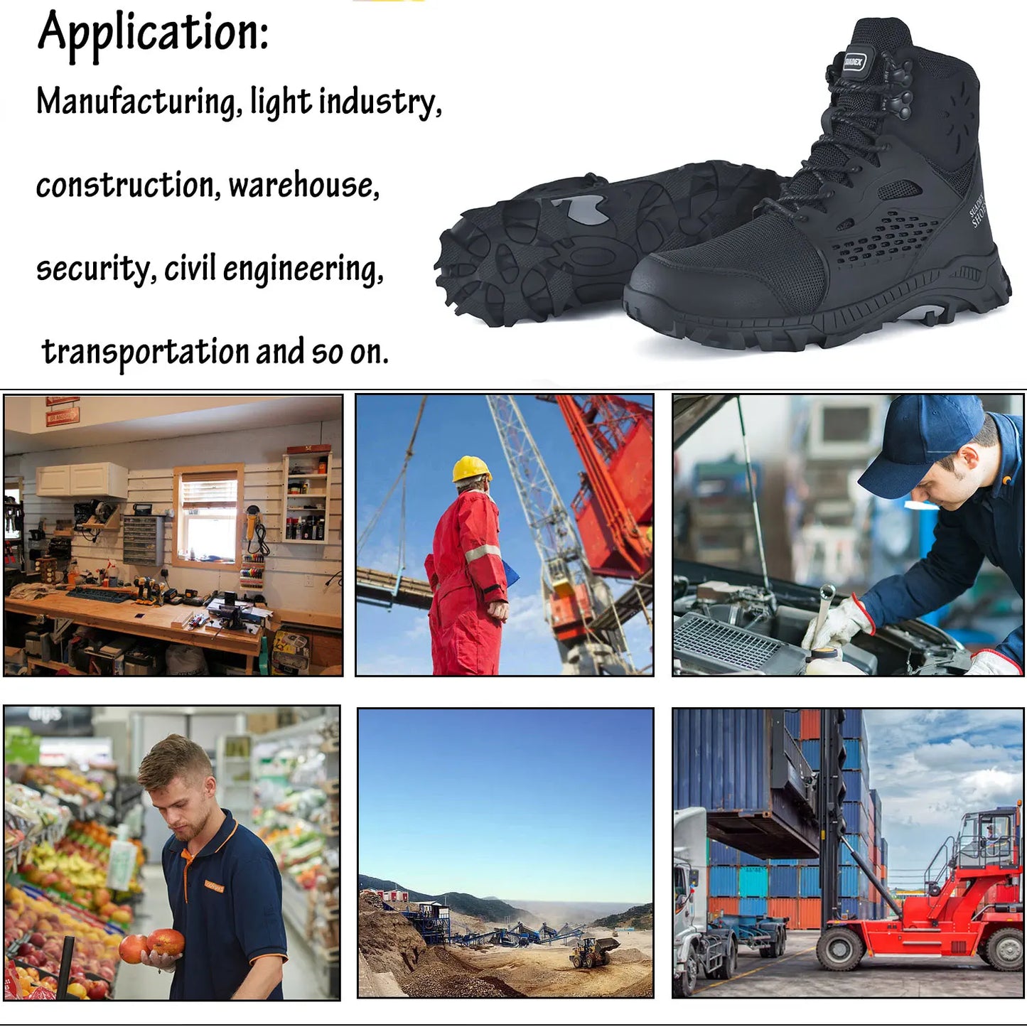 SUADEX S1 Safety Boots Men Work Shoes Steel Toe EUR 37-48 - The Great Earth Store