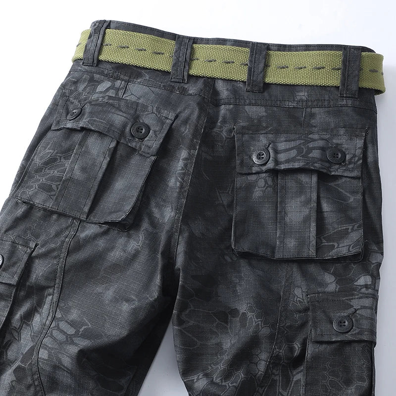 AKARMY Men's Wild Cargo Pants Camo Cotton Hiking Pants 8 Pockets - The Great Earth Store