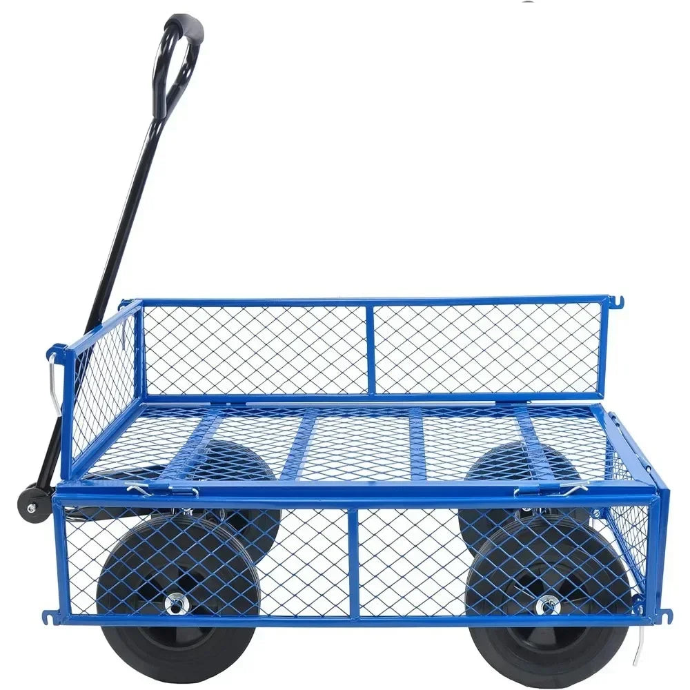 Solid Wheels 10 Inch Flat Free Tires Steel Garden Wagon Cart - The Great Earth Store