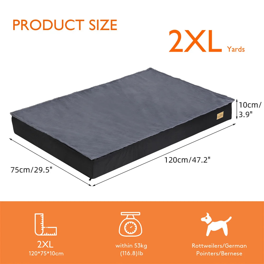 Large Orthopaedic Dog Bed Waterproof Cushion Pet Mattress 2 In 1 Crate Bed with Removable Washable Cover - The Great Earth Store