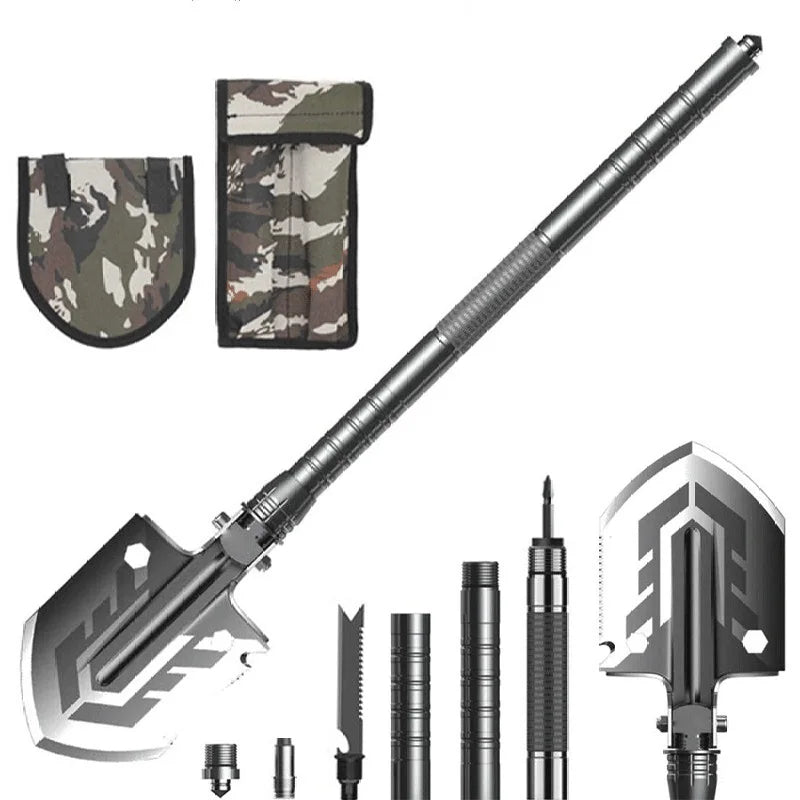 Folding Shovel Camping Multifunction Stainless Steel Survival Tool - The Great Earth Store