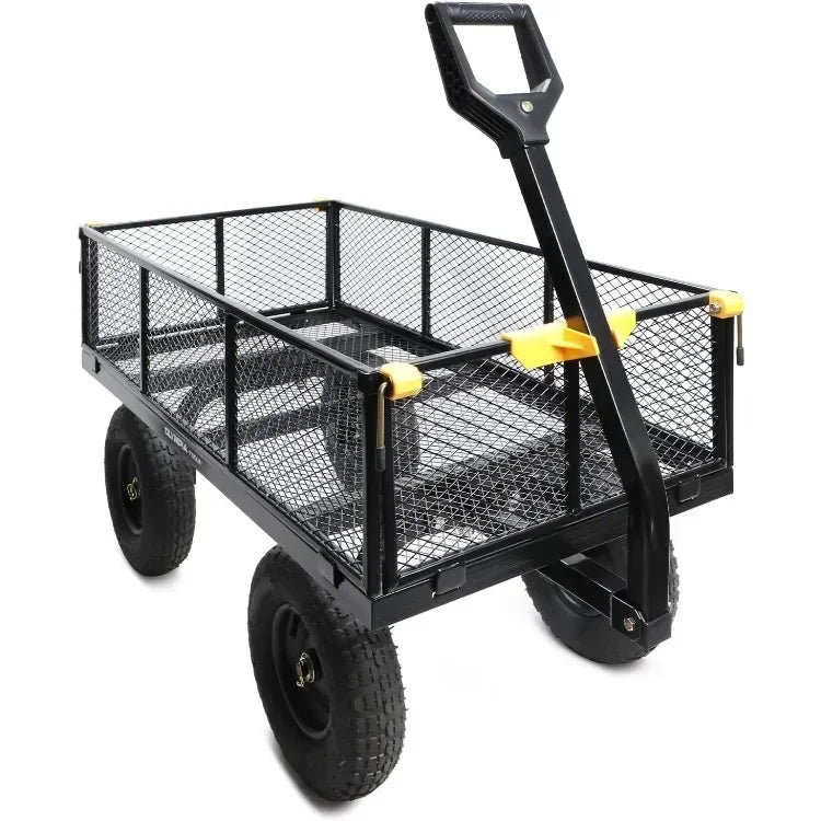 Home Heavy Duty 1,000lbs Steel Utility Garden Cart 6-cu ft - The Great Earth Store