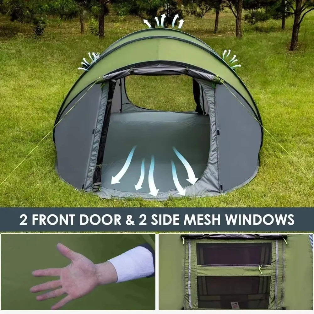 3-4 People Outdoor Throw Open Tent Automatic Pop Up Tents - The Great Earth Store