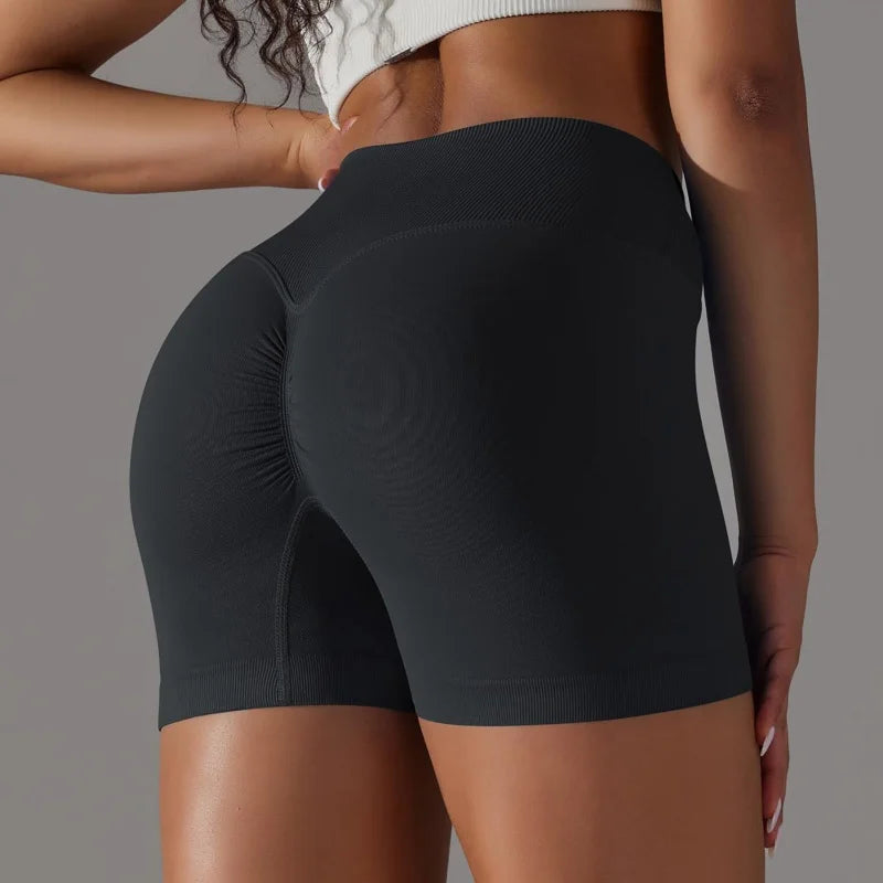 3 Pieces Women Solid Peach Hip Sports Pants High Waist Shorts - The Great Earth Store