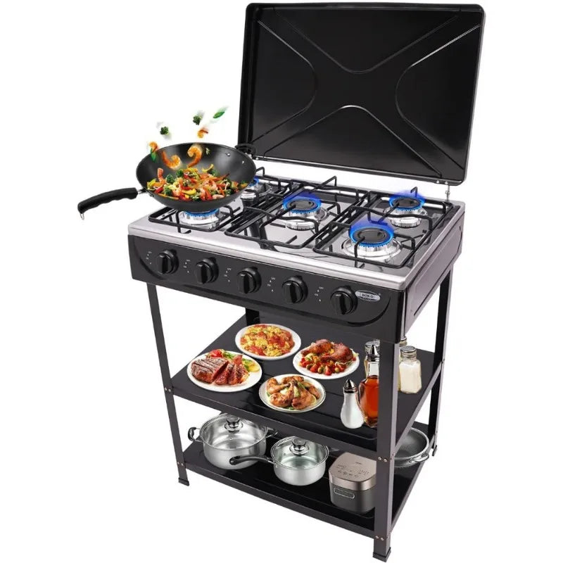 Natural Gas Stove Outdoor 5-Burner Portable Camping Stove - The Great Earth Store