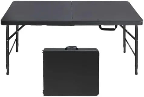 Folding Table 4 Foot Portable Plastic Adjustable Height - The Great Earth Store
