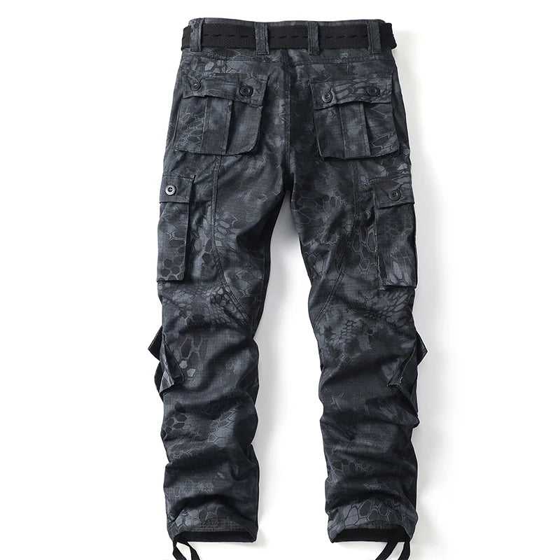 AKARMY Men's Wild Cargo Pants Camo Cotton Hiking Pants 8 Pockets - The Great Earth Store