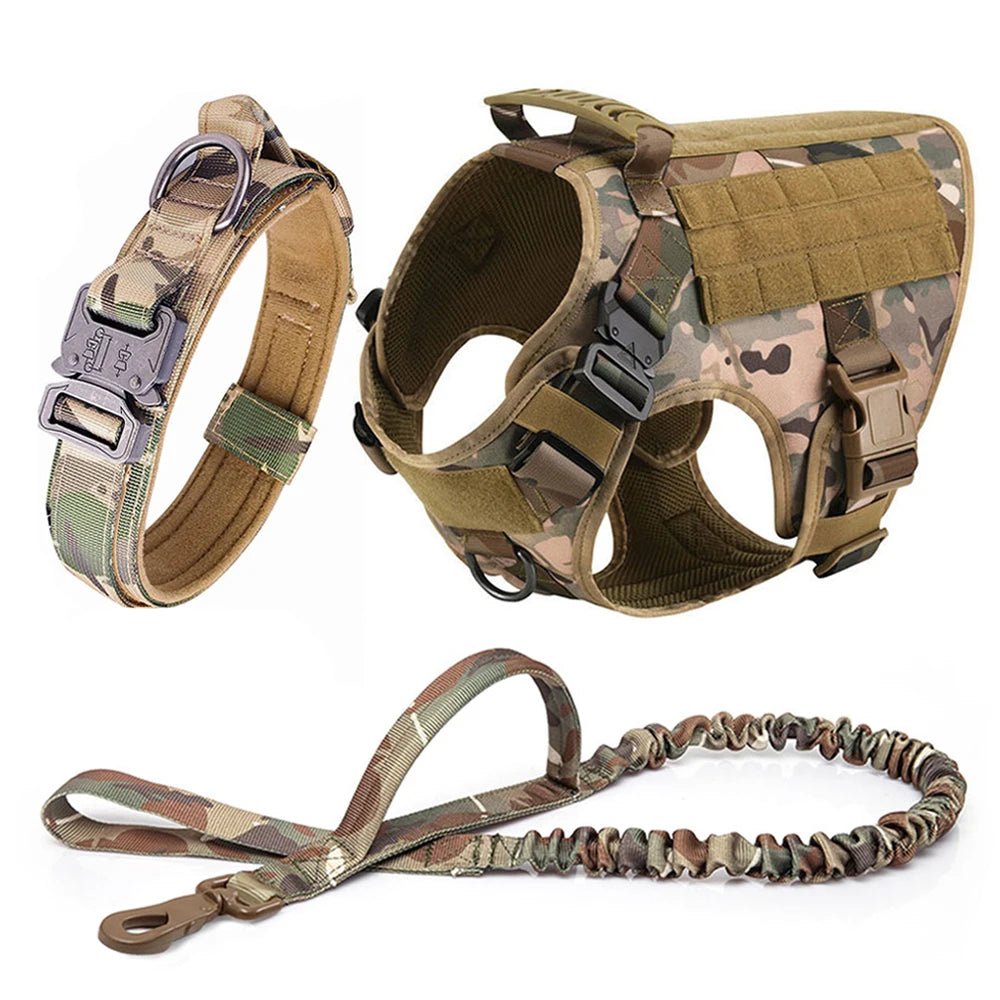 Large Dog Harness Collar Leash Set Military Dog Harnesses - The Great Earth Store