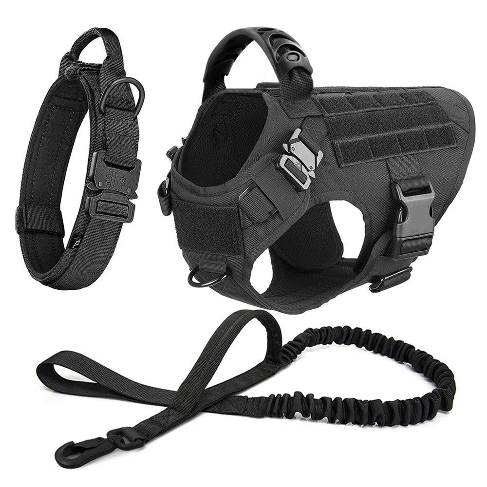 Large Dog Harness Collar Leash Set Military Dog Harnesses - The Great Earth Store