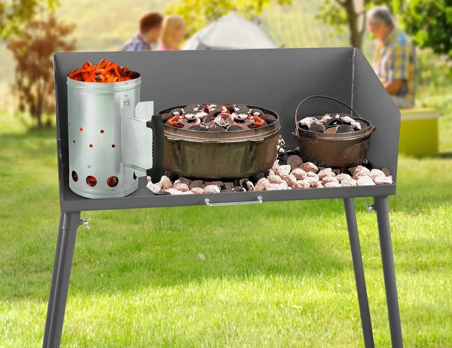 30 Inch Camp Cooking Table with Foldable Windscreen Legs - The Great Earth Store