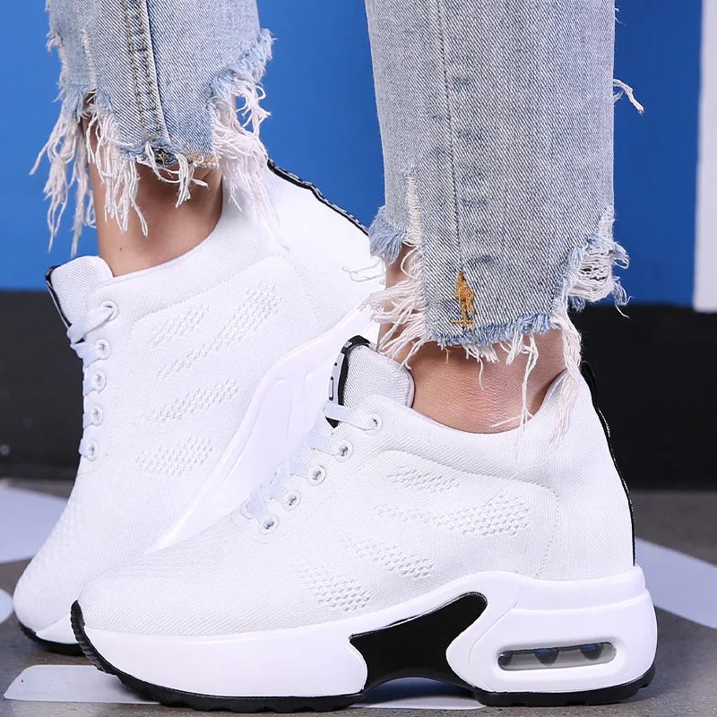 Women Sport Shoes Air Cushion Sneakers Height Increase 36-42 - The Great Earth Store