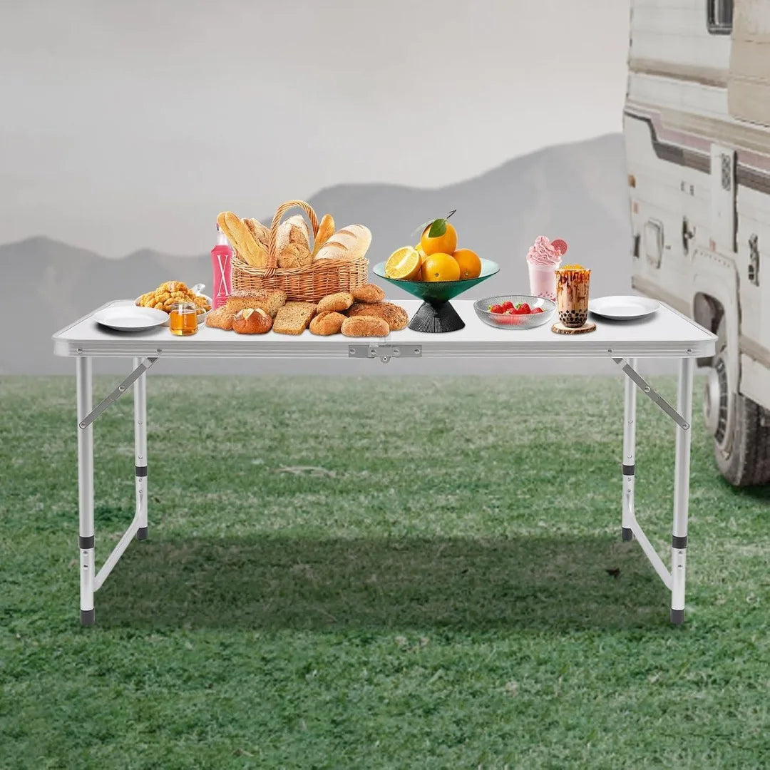 Portable Folding Table - Lightweight Camping Table - Adjustable Height - The Great Earth Store