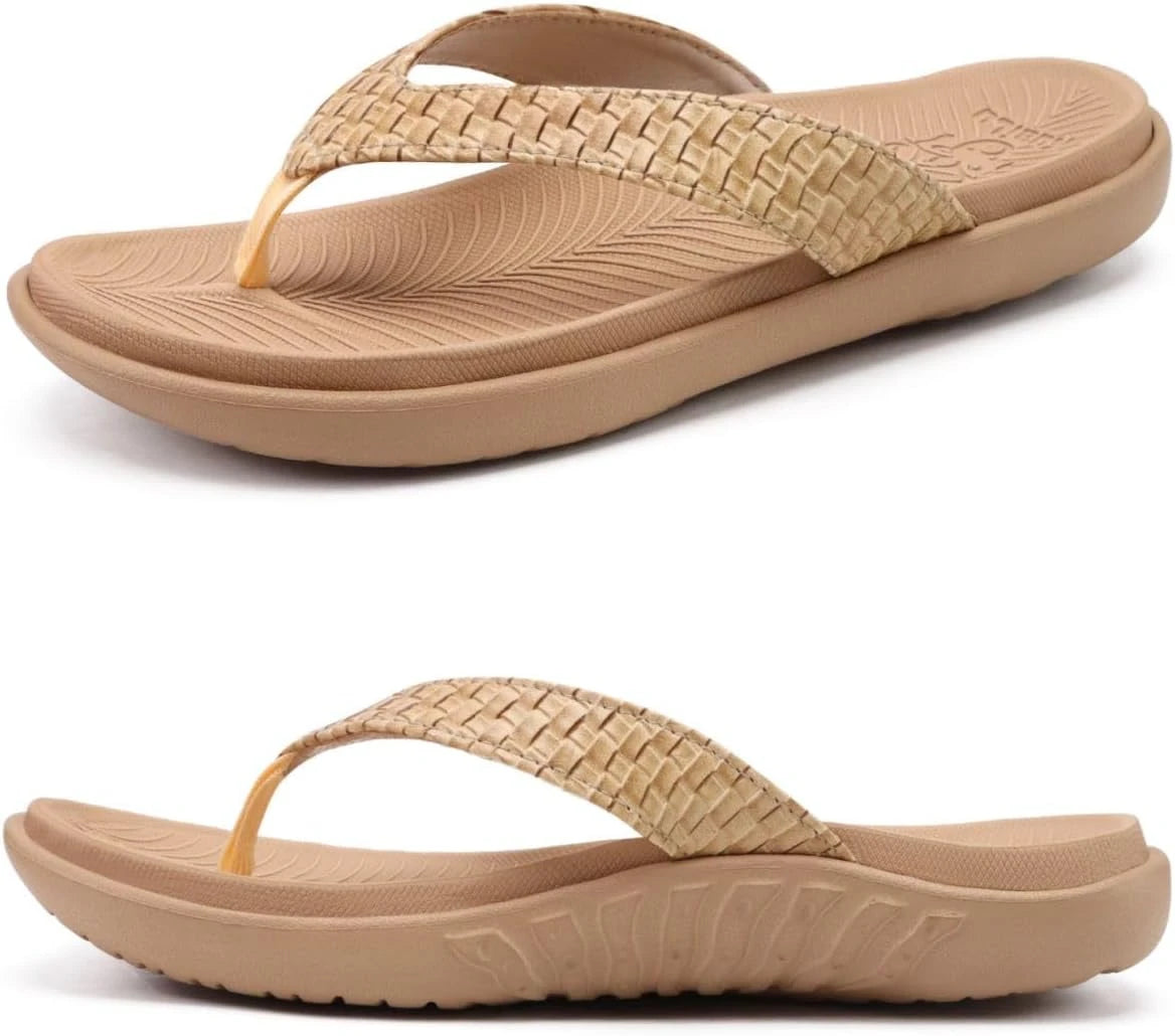 Womens Flip Flops Ladies Yoga Mat Comfortable Walking Thong Sandals With Plantar Fasciitis Arch Support - The Great Earth Store