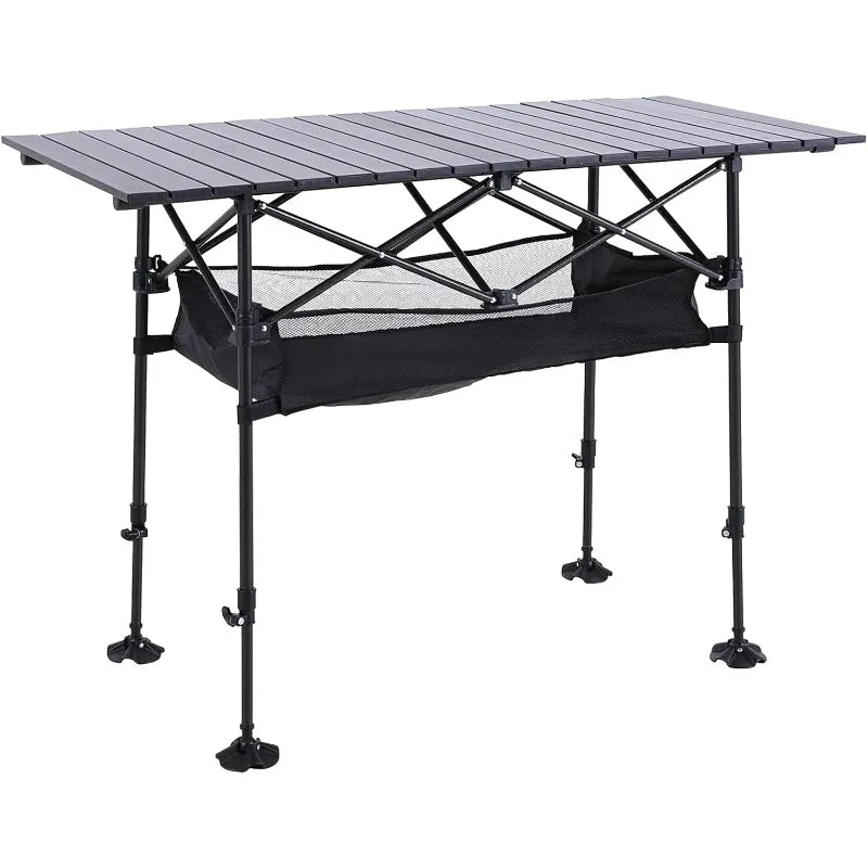 ALPHA CAMP Camping Table Outdoor Portable with Storage - The Great Earth Store