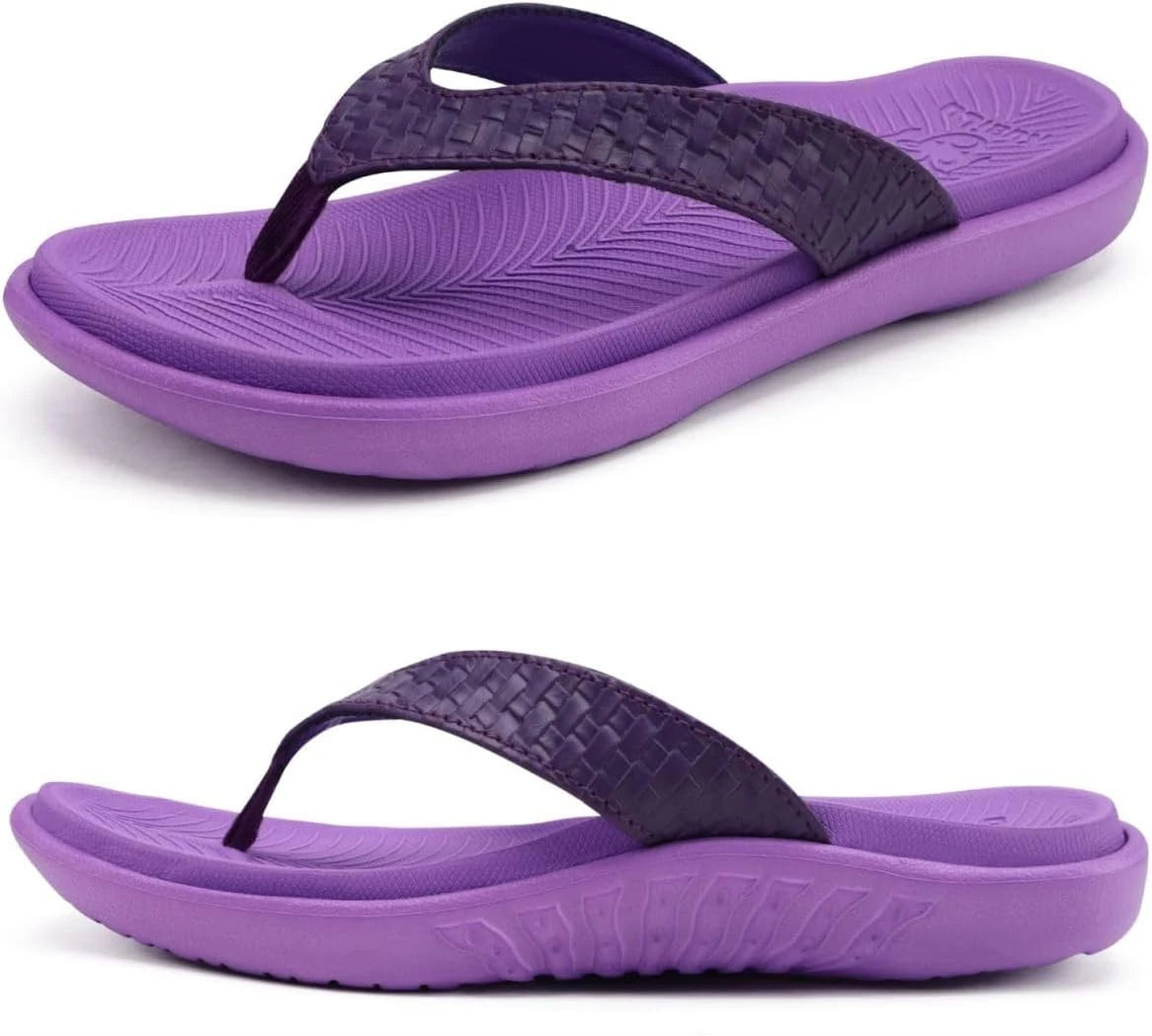 Womens Flip Flops Ladies Yoga Mat Comfortable Walking Thong Sandals With Plantar Fasciitis Arch Support - The Great Earth Store
