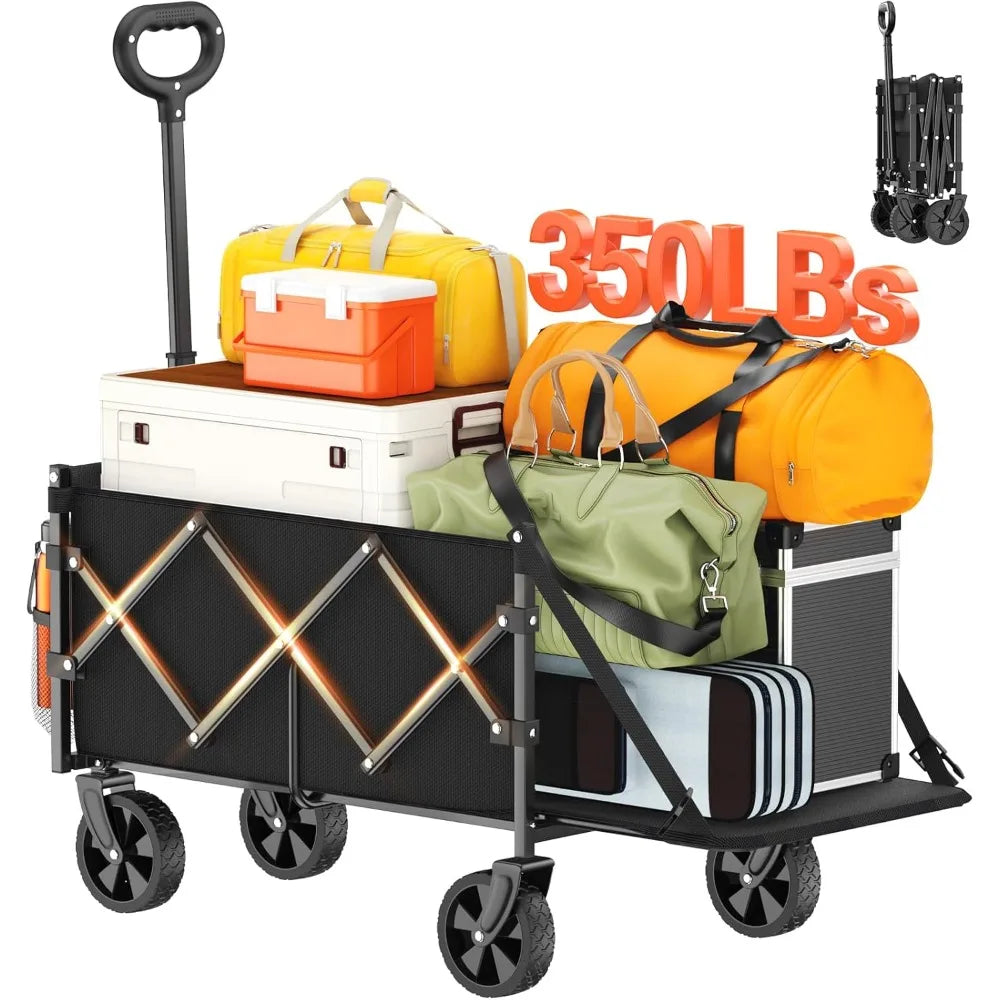 Foldable Wagon with Extended Tailgate - Heavy Duty Utility Cart - The Great Earth Store