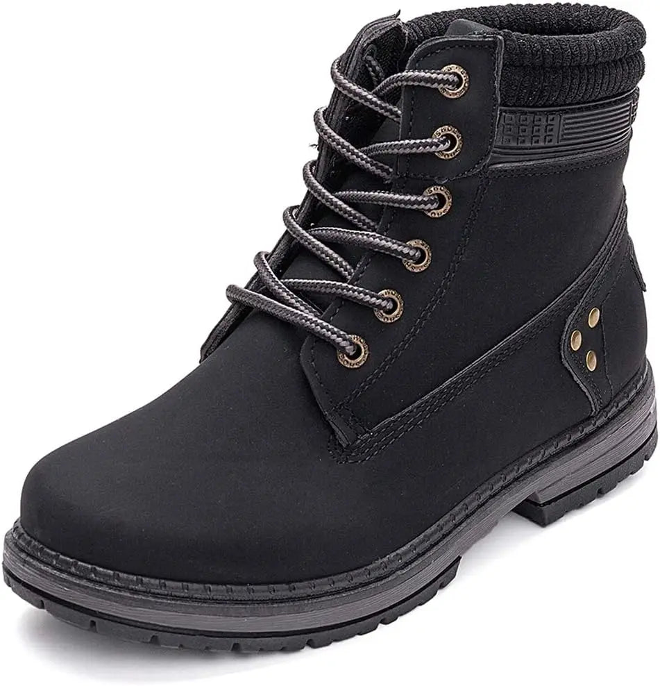 Women's Work Waterproof Hiking Combat Boots Lace Up Low Heel - The Great Earth Store