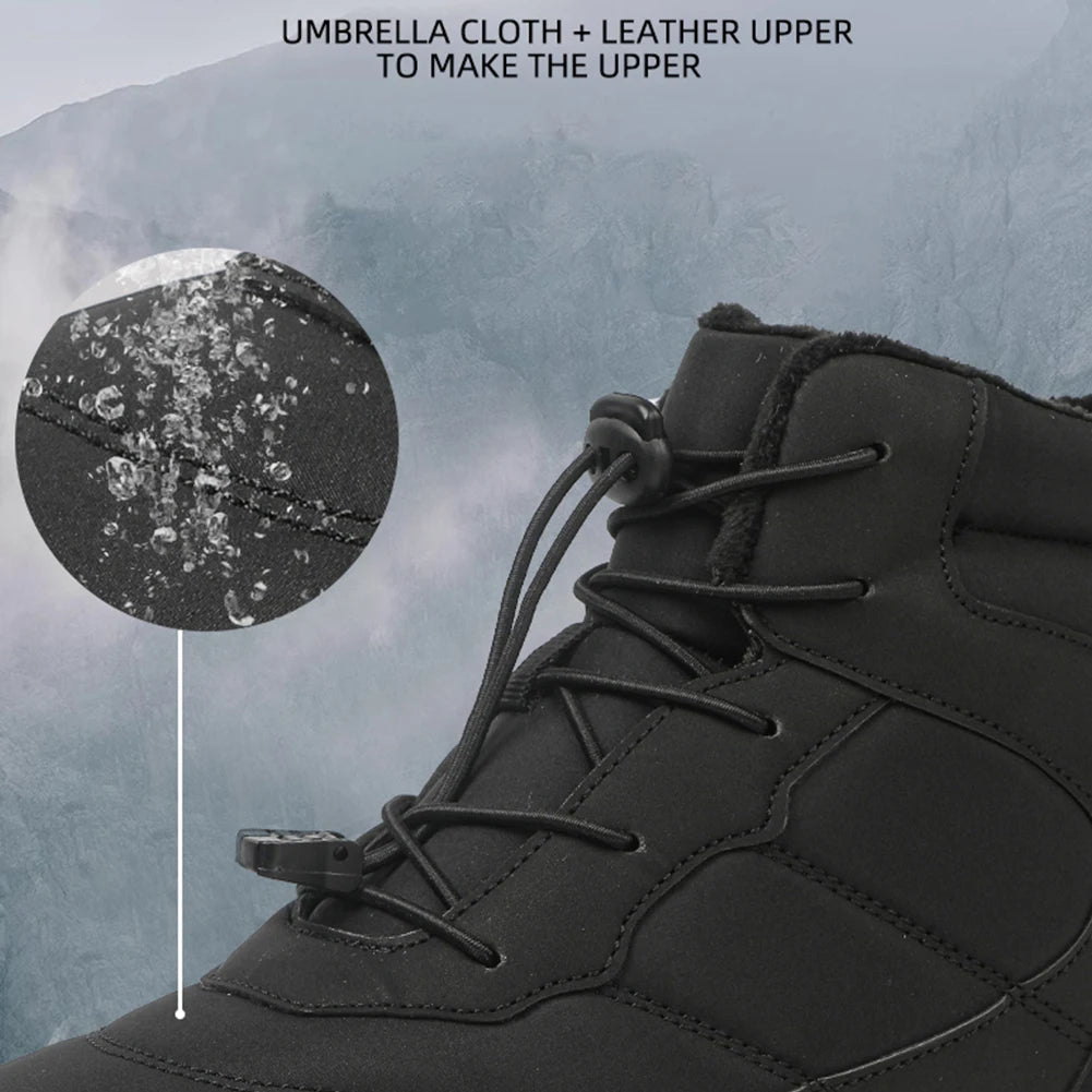 Women Men Plush Hiking Boots Lightweight Winter Fur Lined Snow Boot Non-Slip Outdoor Shoes - The Great Earth Store