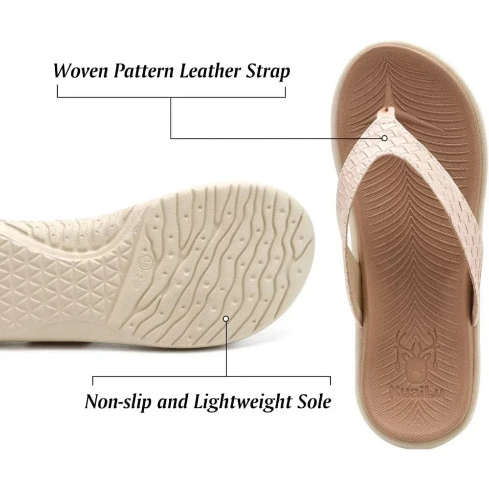 Womens Flip Flops Ladies Yoga Mat Comfortable Walking Thong Sandals With Plantar Fasciitis Arch Support - The Great Earth Store
