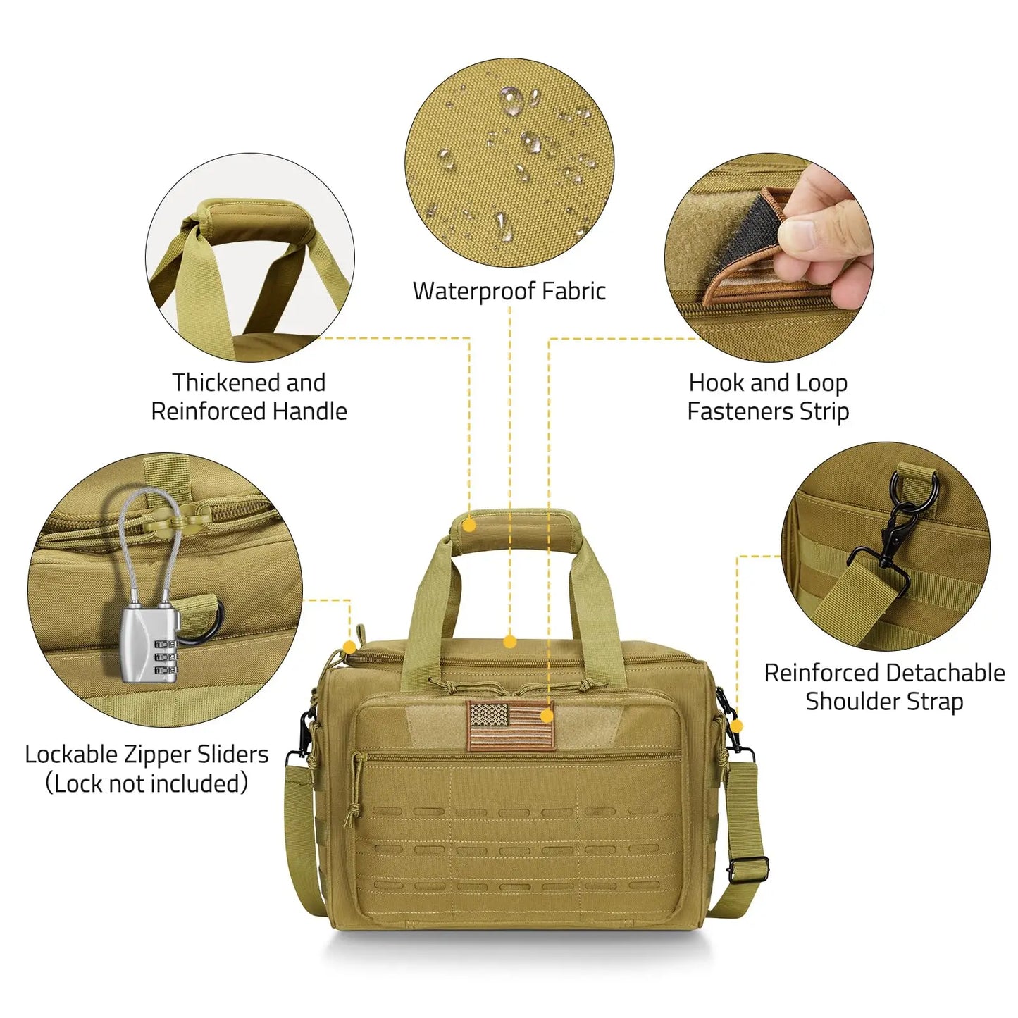 CVLIFE Tactical Gun Range Bag Pistol Shooting Duffle Bag