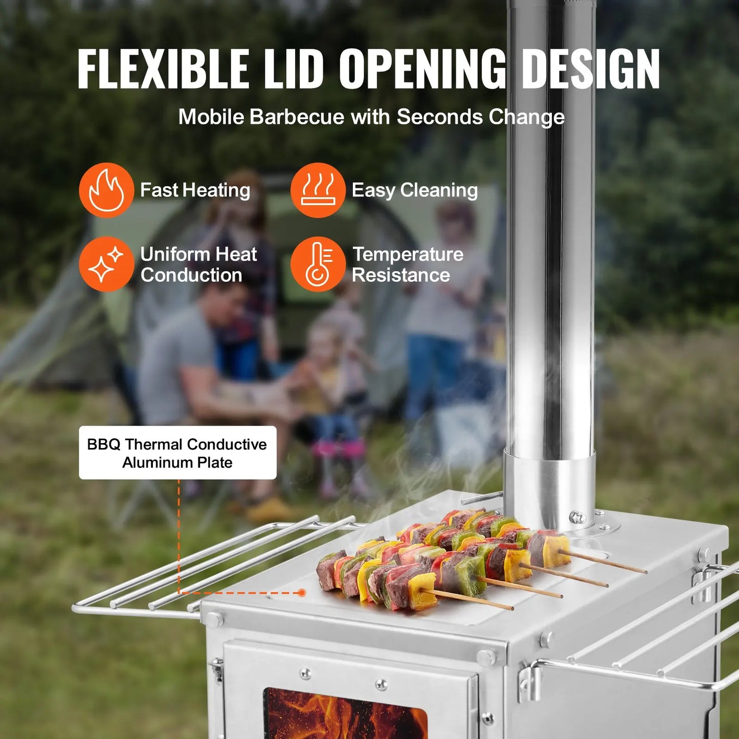 VEVOR Stainless Steel Wood Stove Camping Tent Stove Portable