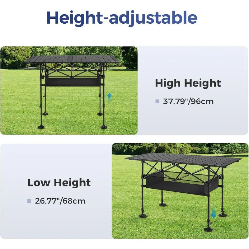 ALPHA CAMP Camping Table Outdoor Portable with Storage - The Great Earth Store