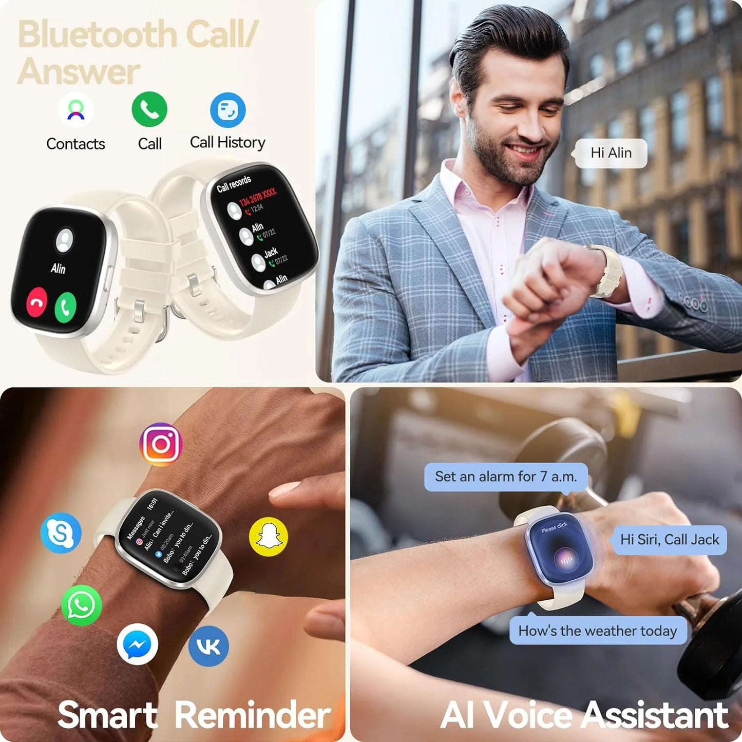 Smart Watches for Men Women Sleep Tracking 46mm Fitness Watch - The Great Earth Store