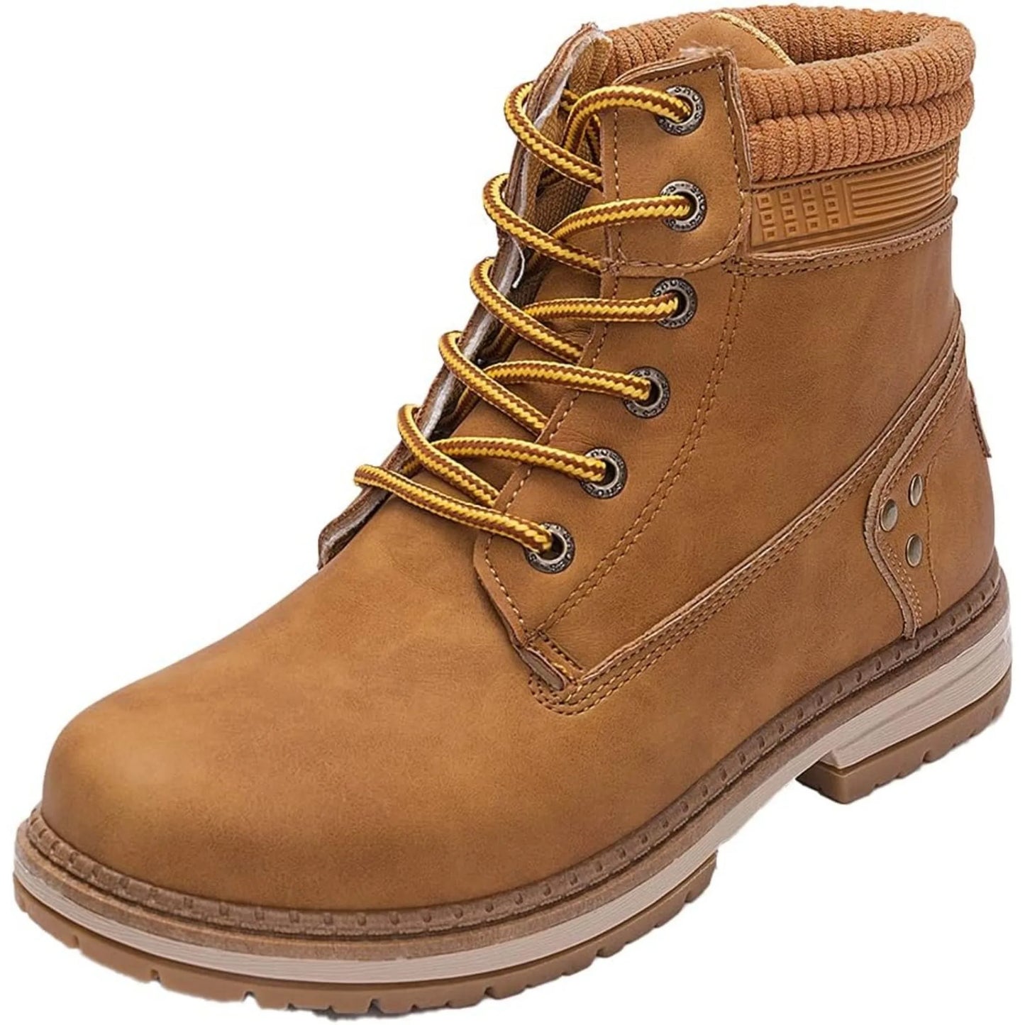 Women's Work Waterproof Hiking Combat Boots Lace Up Low Heel - The Great Earth Store