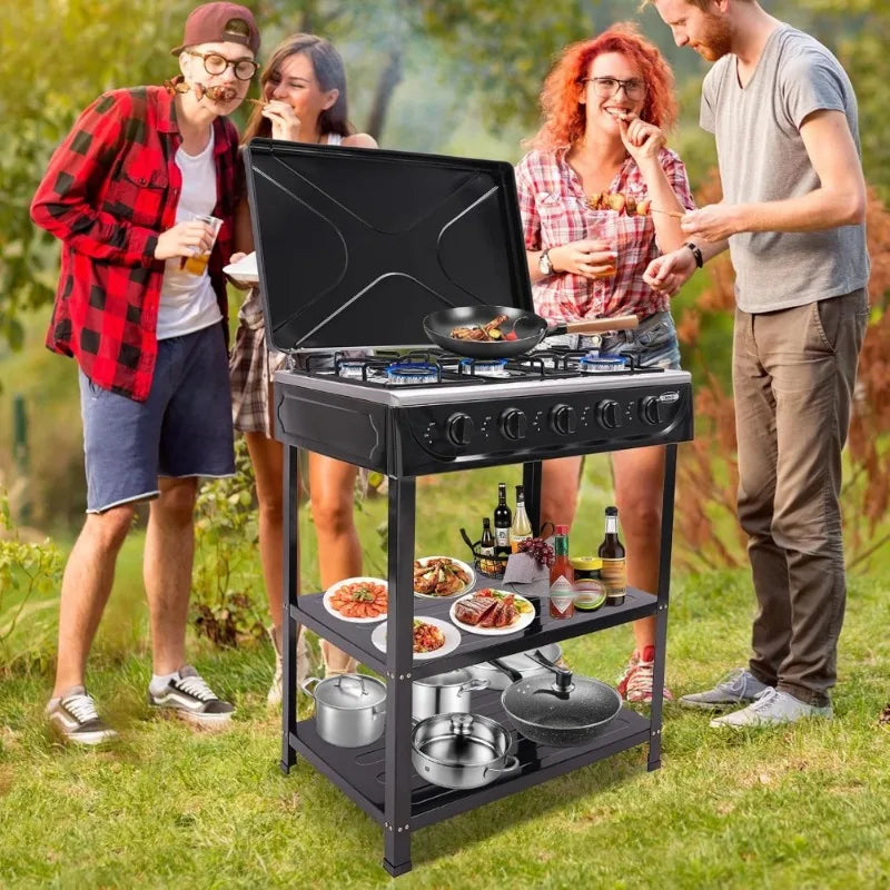 Natural Gas Stove Outdoor 5-Burner Portable Camping Stove - The Great Earth Store