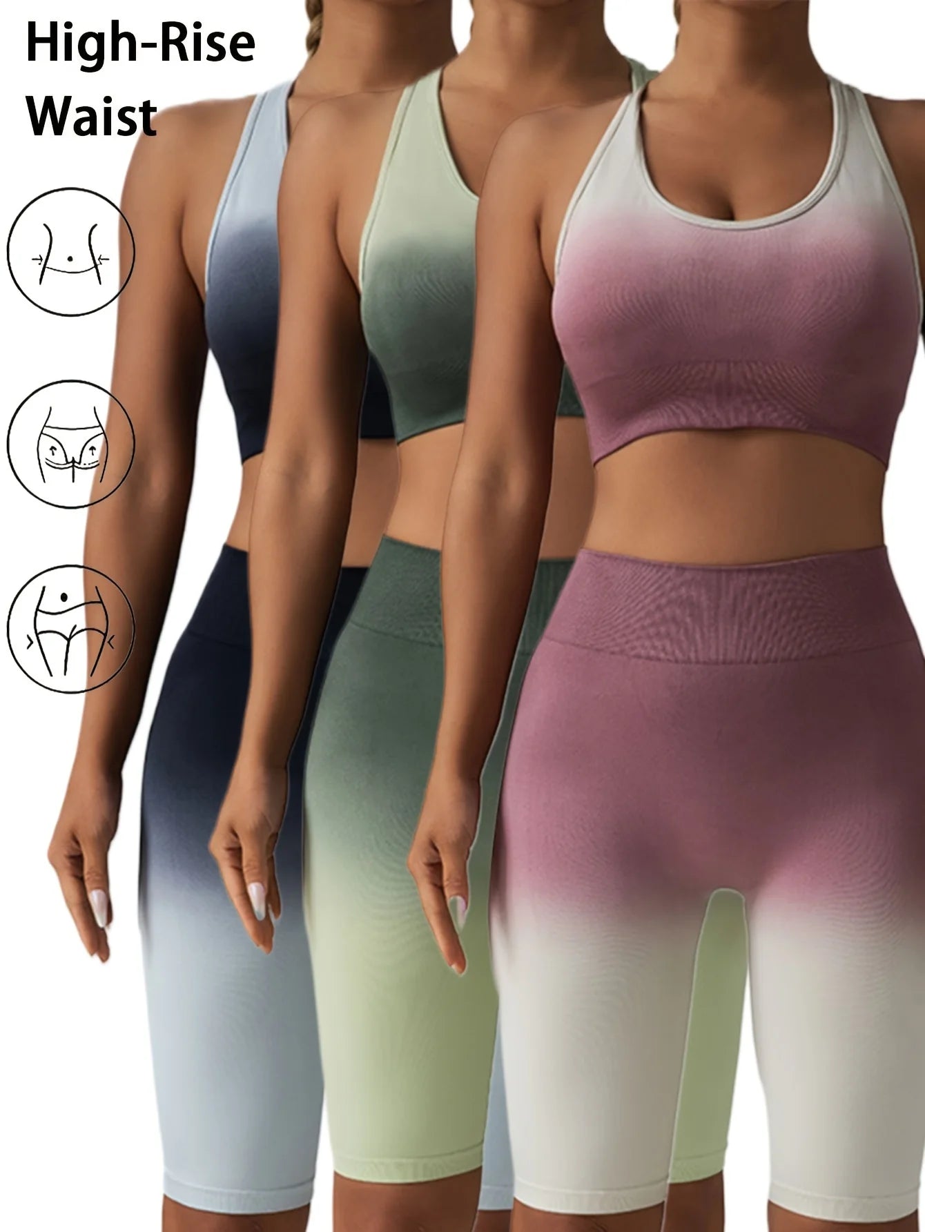 3 Pack US Local Women's Yoga Fitness Tummy Control Shorts - The Great Earth Store