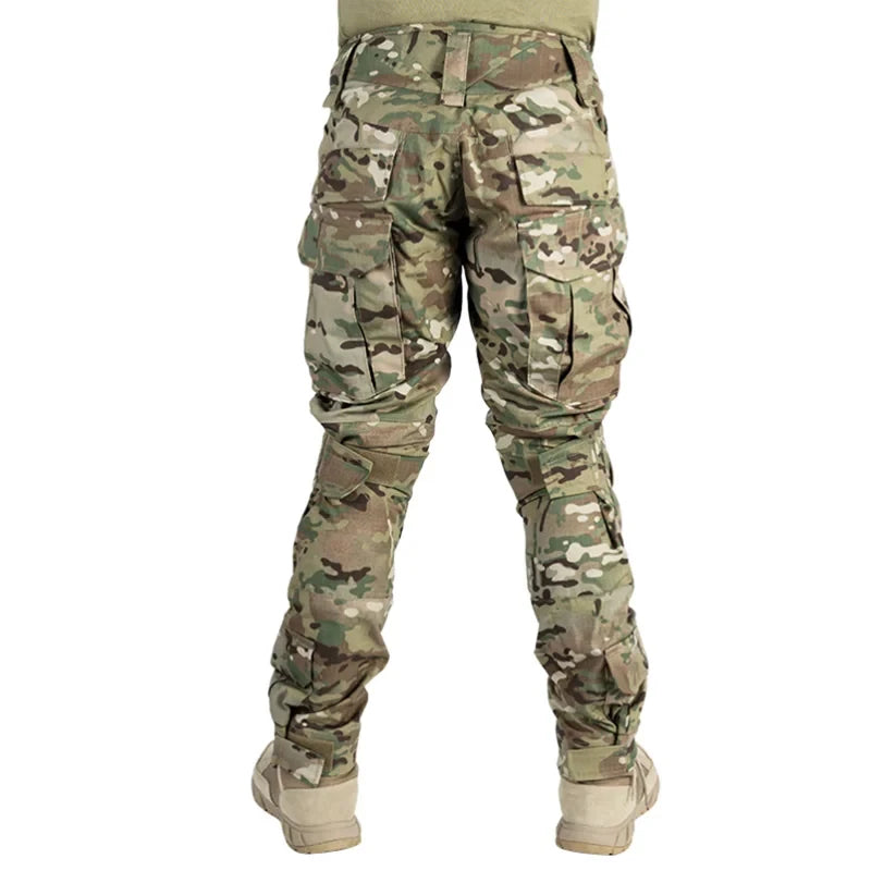 Men Combat Pants With Knee Pads Tactical Cargo Trousers - The Great Earth Store