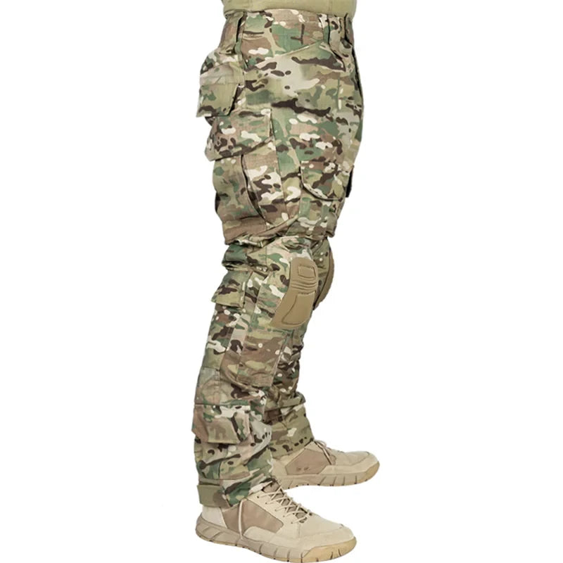 Men Combat Pants With Knee Pads Tactical Cargo Trousers - The Great Earth Store