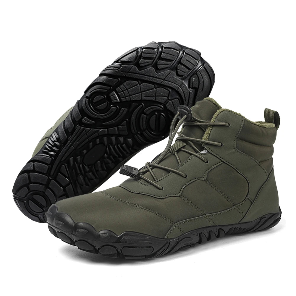 Women Men Plush Hiking Boots Lightweight Winter Fur Lined Snow Boot Non-Slip Outdoor Shoes - The Great Earth Store