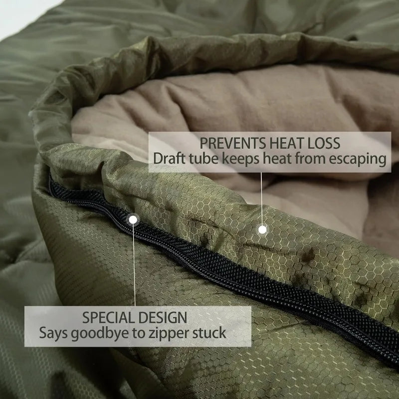 0 Degree Sleeping Bag 100% Cotton Flannel XXL for Adults