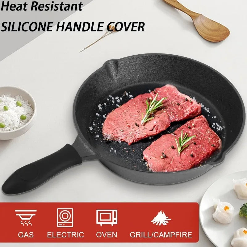 Pre-Seasoned Cast Iron Skillet 3 Piece Frying Pan Set