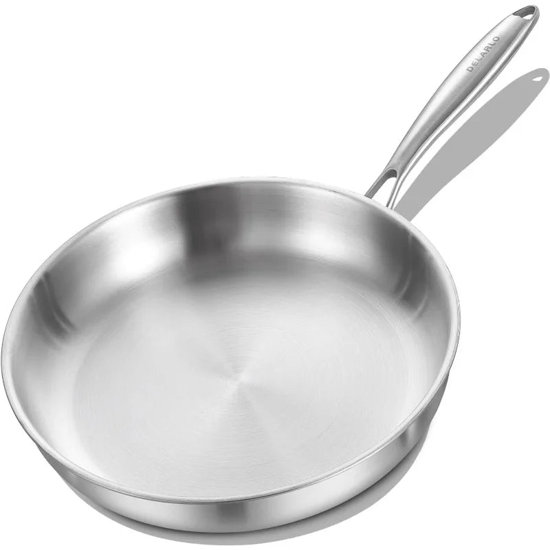 Triply Stainless Steel Pan 8 Inch Frying Pan Induction Skillet - The Great Earth Store