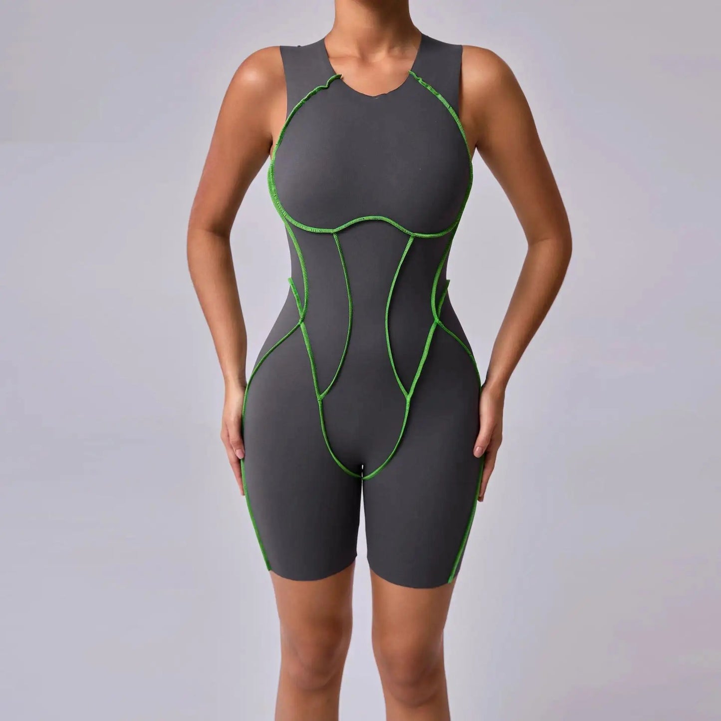 Yoga Jumpsuits Women Sleeveless Patchwork Running One Piece Bodysuit Workout Rompers Overalls Fitness Suit