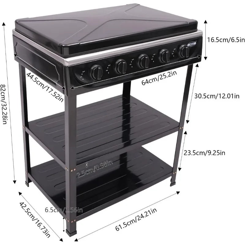 Natural Gas Stove Outdoor 5-Burner Portable Camping Stove - The Great Earth Store