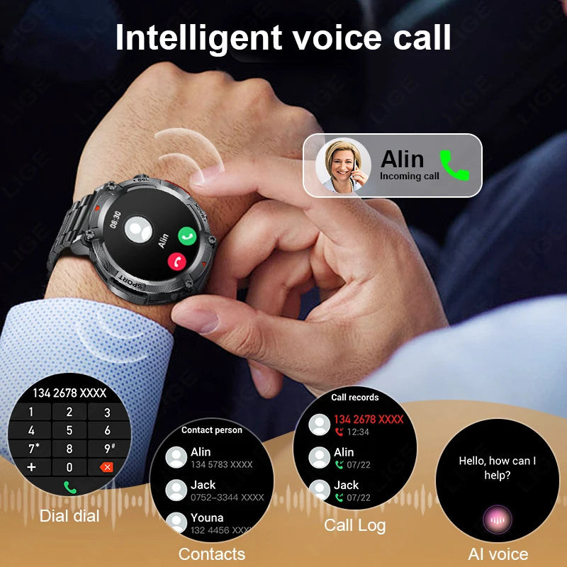 LIGE Smart Watch 3ATM Waterproof Original Design For Men - The Great Earth Store
