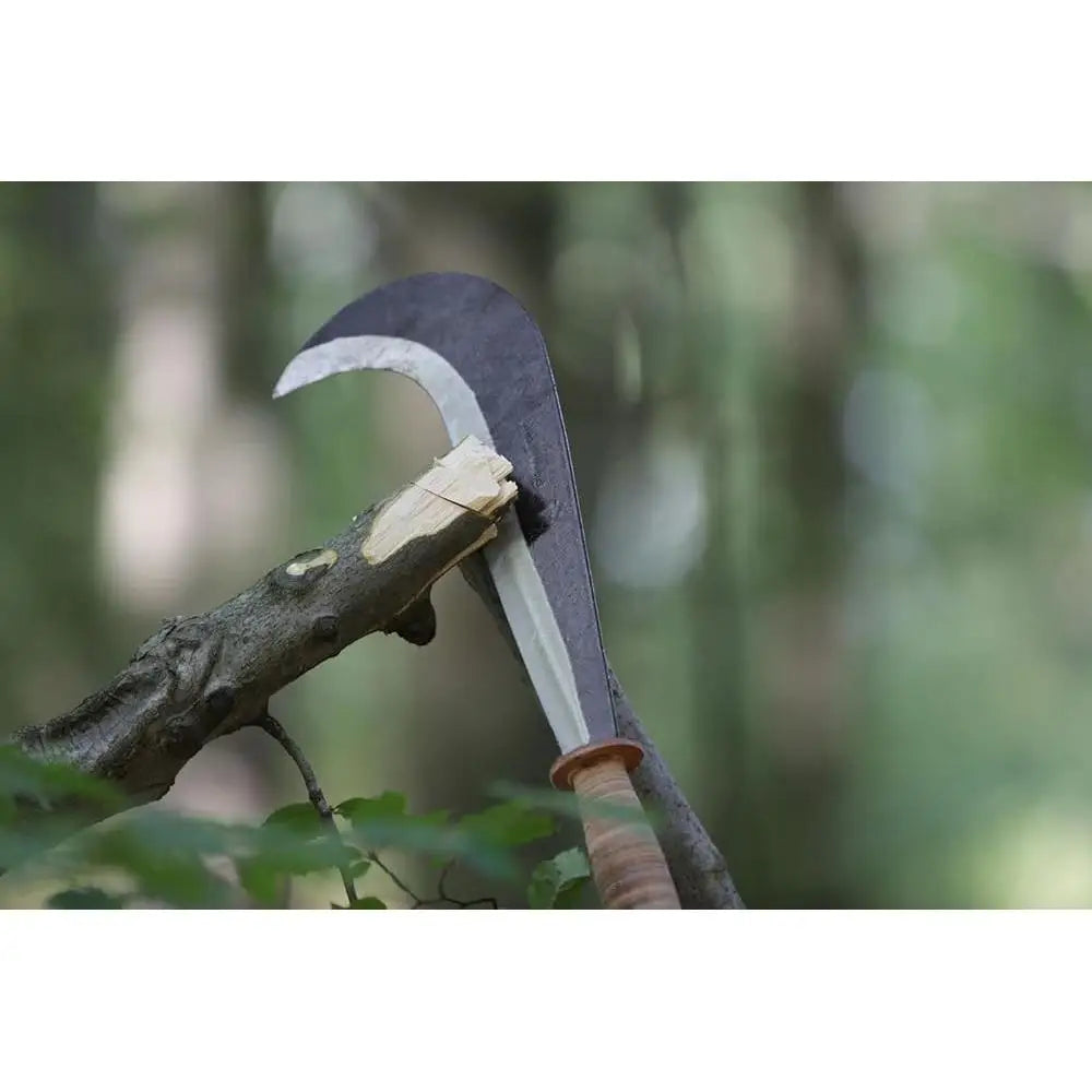 Hand Forged Billhook Machete Austrian Steel Alloy Blade Rugged Tool Leather Handle Classic Design - The Great Earth Store