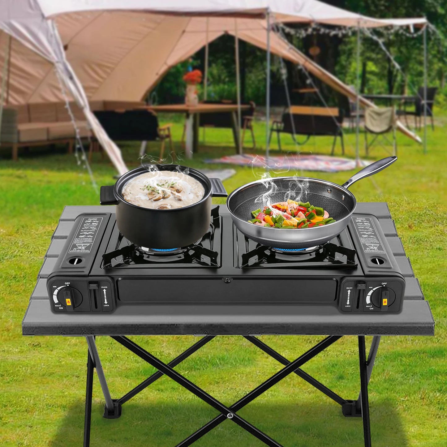 64*27.8*8cm Butane Camping Stove Portable Auto Ignition - The Great Earth Store