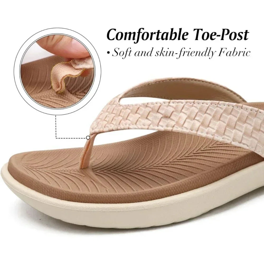 Womens Flip Flops Ladies Yoga Mat Comfortable Walking Thong Sandals With Plantar Fasciitis Arch Support - The Great Earth Store