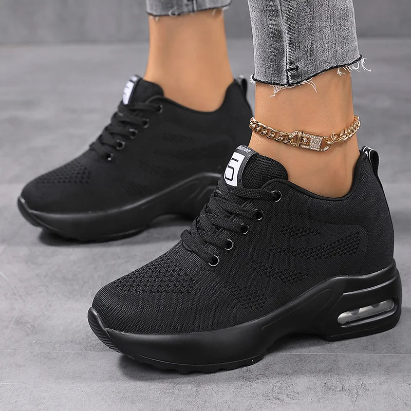 Women Sport Shoes Air Cushion Sneakers Height Increase 36-42 - The Great Earth Store